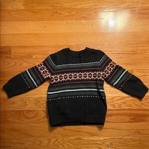Tea Collection Black Fair Isle Crewneck Sweater